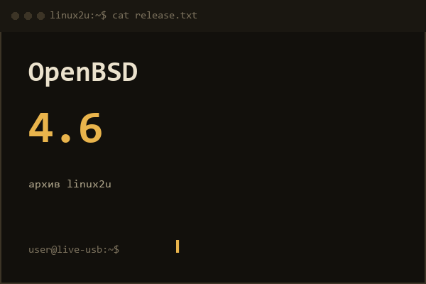 OpenBSD 4.6 для платформы i386 1DVD