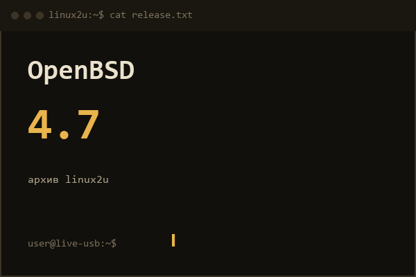 OpenBSD 4.7 для платформы amd64 1DVD