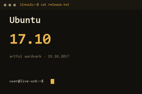 Ubuntu 17.10 Artful Aardvark Desktop amd64 — обложка карточки архива Linux2U