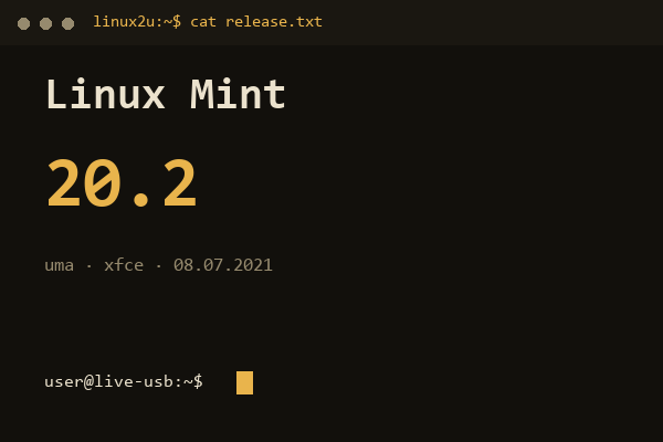 Linux Mint 20.2 Uma Xfce x86_64 — обложка карточки архива Linux2U