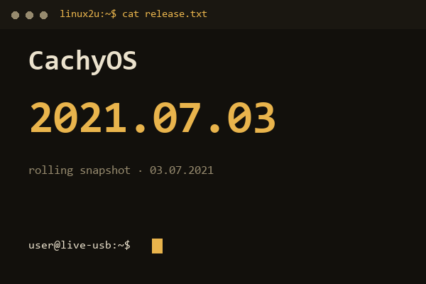 CachyOS 2021.07.03 — обложка карточки архива Linux2U