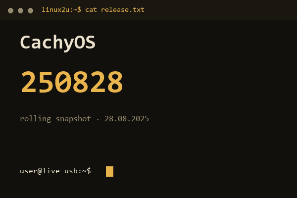 CachyOS 250828 — обложка карточки архива Linux2U
