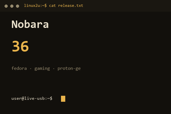 Nobara Linux 36 — обложка карточки архива Linux2U