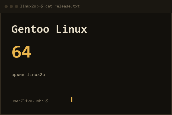 Gentoo Linux amd64 Minimal Installation 1 CD